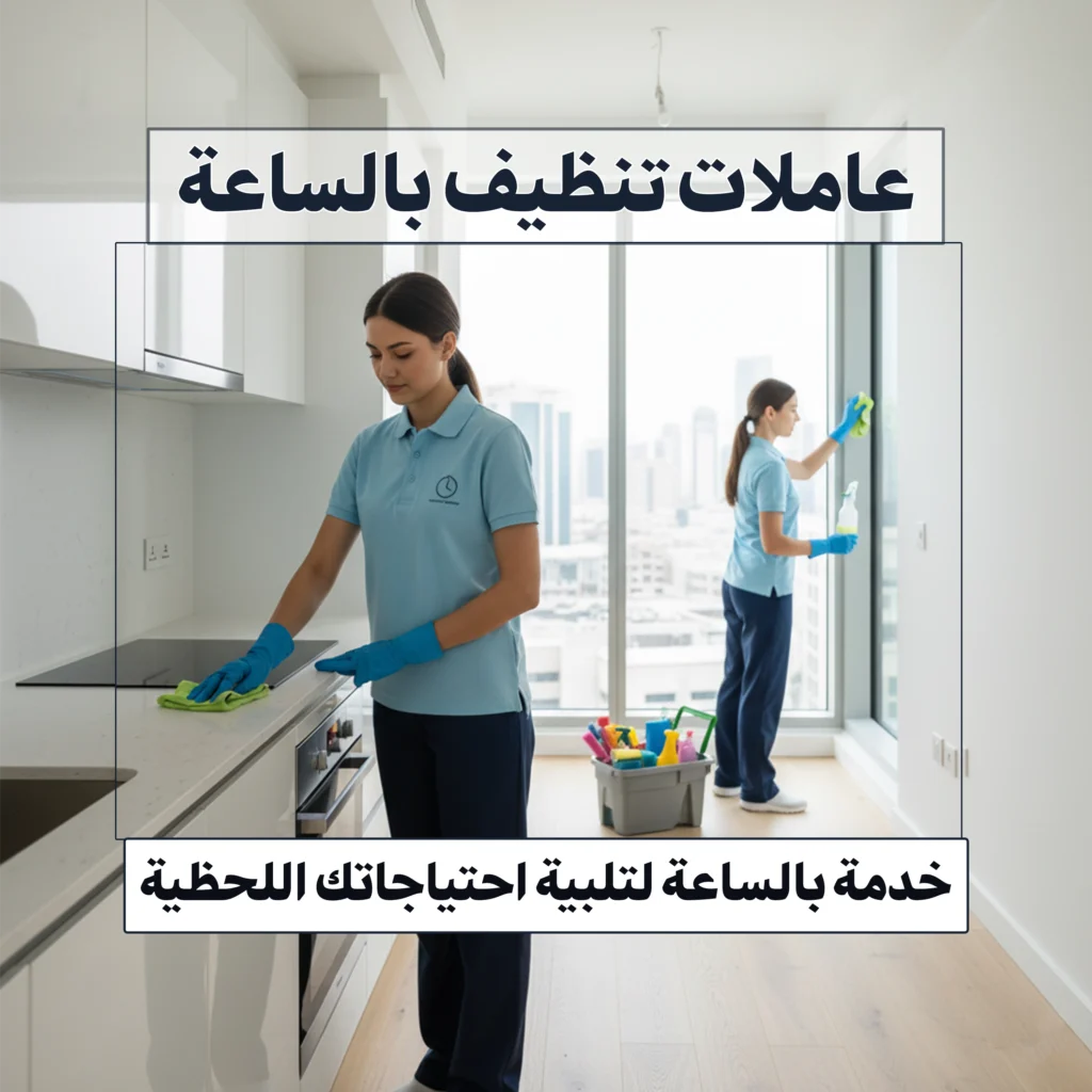 عاملات تنظيف بالساعة