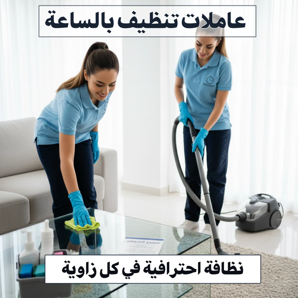 عاملات تنظيف بالساعة